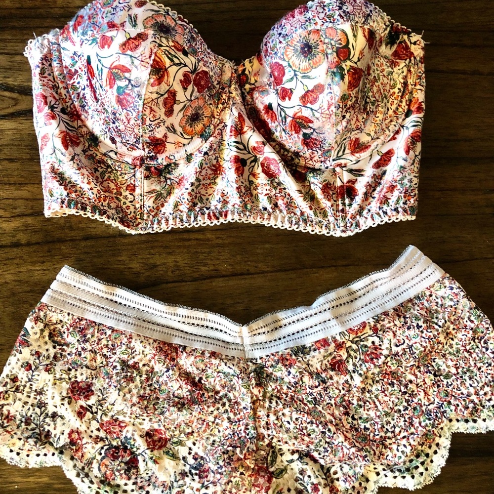 Victoria secret  two piece floral  lingerie